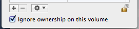 Picture of checkbox: Ignore ownership on this volume